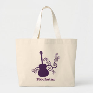Rockstar Gitarren-Tasche, lila Jumbo Stoffbeutel