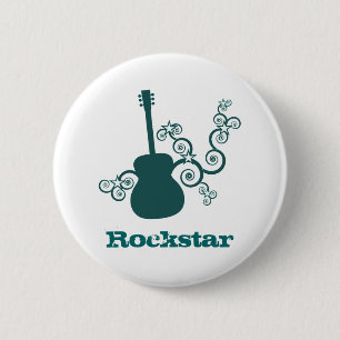 Rockstar Gitarrenschaltfläche, dunkel Aquamarin Button