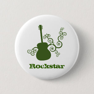 Rockstar-Gitarrenschaltfläche, grün Button