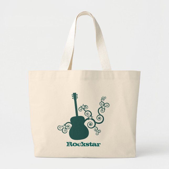 Rockstar-Gitarrentasche, dunkel Aquamarin Jumbo Stoffbeutel (Vorne)
