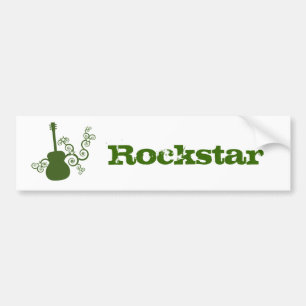 Rockstar Guitar Autoaufkleber, Green Autoaufkleber