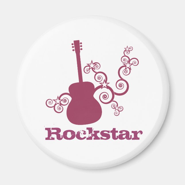 Rockstar Guitar Magnet, Fuchsia Magnet (Vorne)