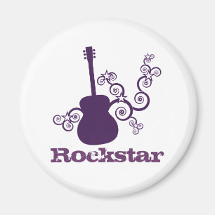 Rockstar Guitar Magnet, Lila Magnet