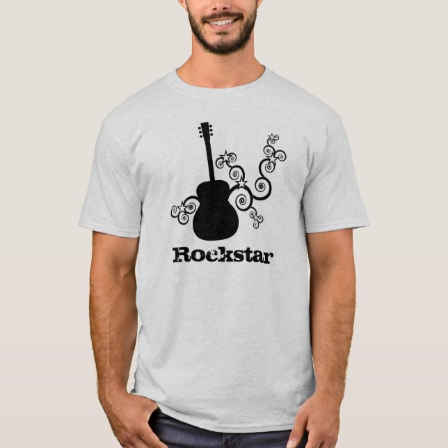 Rockstar Guitar Men-Shirt T-Shirt (Vorderseite)