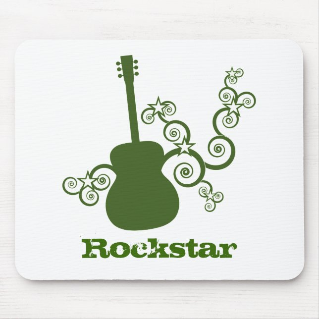 Rockstar Guitar Mousepad, grün Mousepad (Vorne)