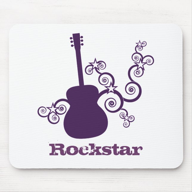 Rockstar Guitar Mousepad, Lila Mousepad (Vorne)
