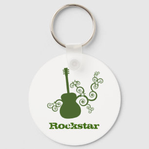 Rockstar Guitar Schlüsselanhänger, Green Schlüsselanhänger
