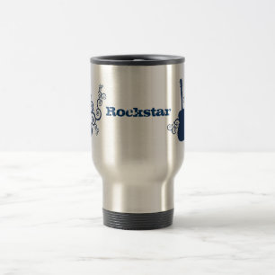 Rockstar Guitar Tasse, Royal Blue Reisebecher