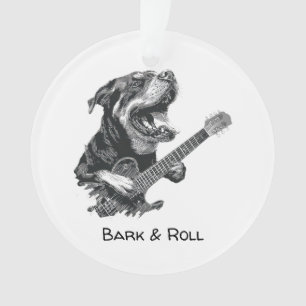 Rockstar-Hund Gitarre – Vintage-Musik-Tier Ornament