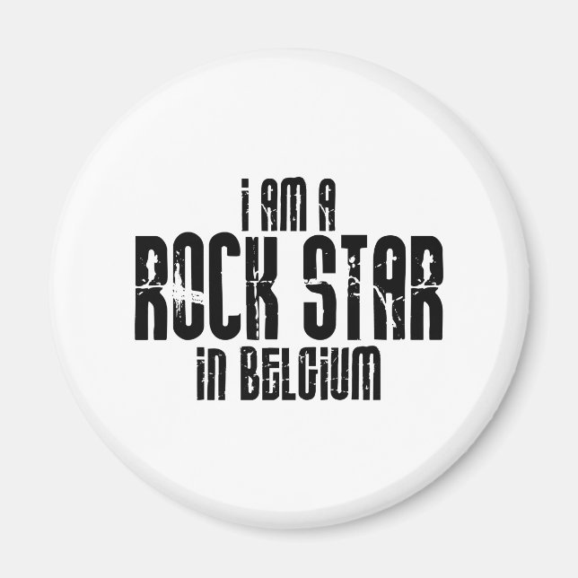Rockstar in Belgien Magnet (Vorne)