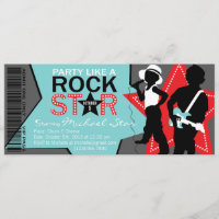 Rockstar-Jungen-Band-Geburtstags-Aqua-Rot