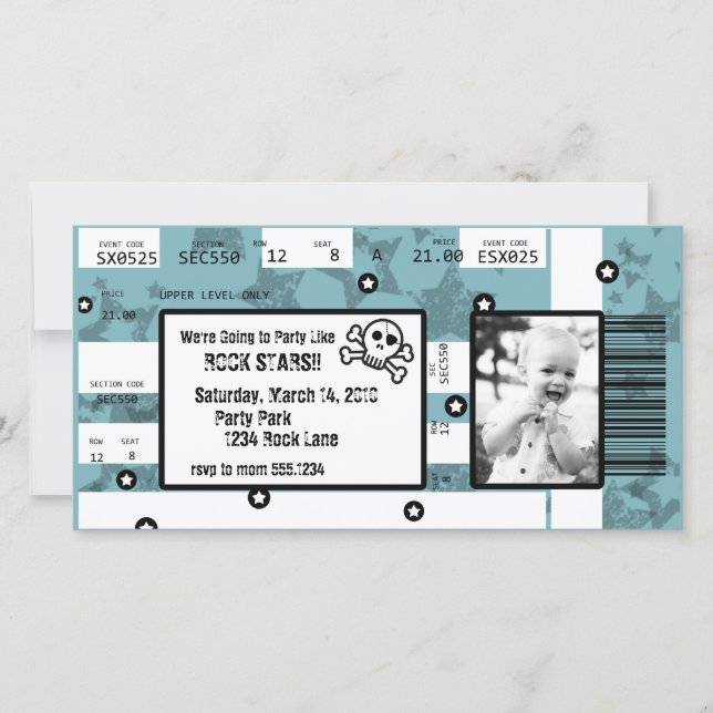 Rockstar-Karten-Einladung oder danken Ihnen zu Dankeskarte (Vorderseite)