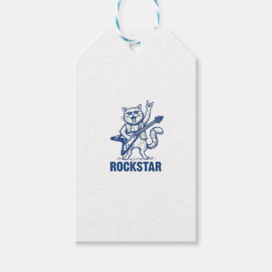 Rockstar-Katze-Gitarre-Vintage-Stickerei-Shirt-Des Geschenkanhänger