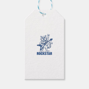 Rockstar-Katze-Gitarre-Vintage-Stickerei-Shirt-Des Geschenkanhänger