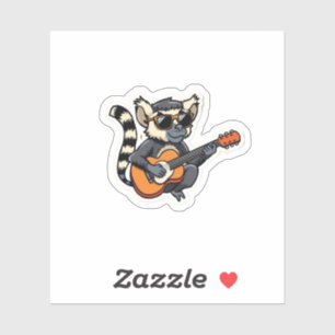 Rockstar Lemur mit Sonnenbrille Sticker