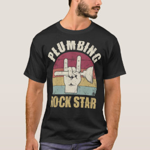Rockstar, lustiger Klempner, Toilettenkolben h T-Shirt