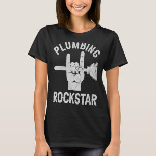 Rockstar, lustiger Klempner, Toilettenkolben h T-Shirt