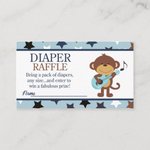 Rockstar Monkey Baby Dusche Windeln Raffle Begleitkarte