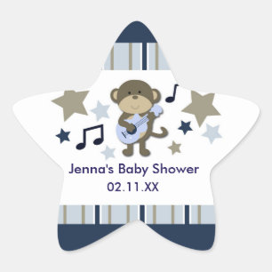 RockStar Monkey Baby Shower Stern Aufkleber