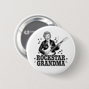 Rockstar-Oma – Lustiges und Retro-Musik-Design Button