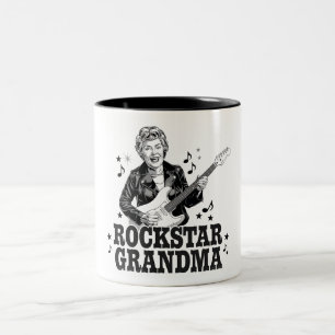 Rockstar-Oma – Lustiges und Retro-Musik-Design Zweifarbige Tasse
