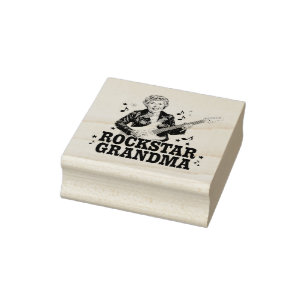 Rockstar Oma - Spaß und Retro Music Design Gummistempel