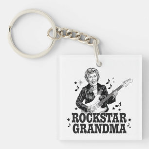 Rockstar Oma - Spaß und Retro Music Design Schlüsselanhänger