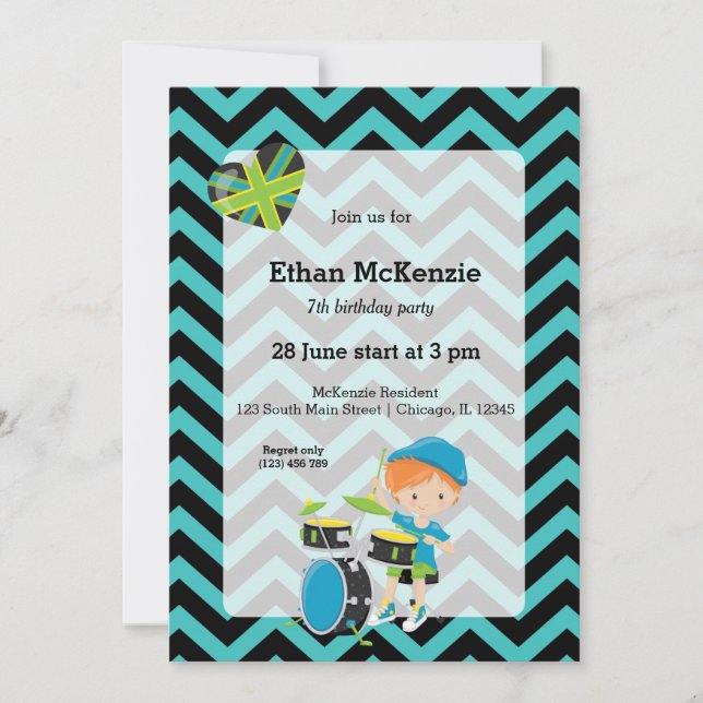 Rockstar-Party Einladung (Vorderseite)