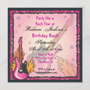 RockStar Party Einladungen