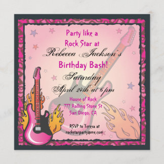 RockStar Party Einladungen