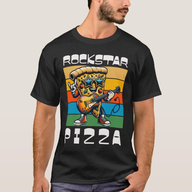 Rockstar-Pizza T-Shirt (Vorderseite)
