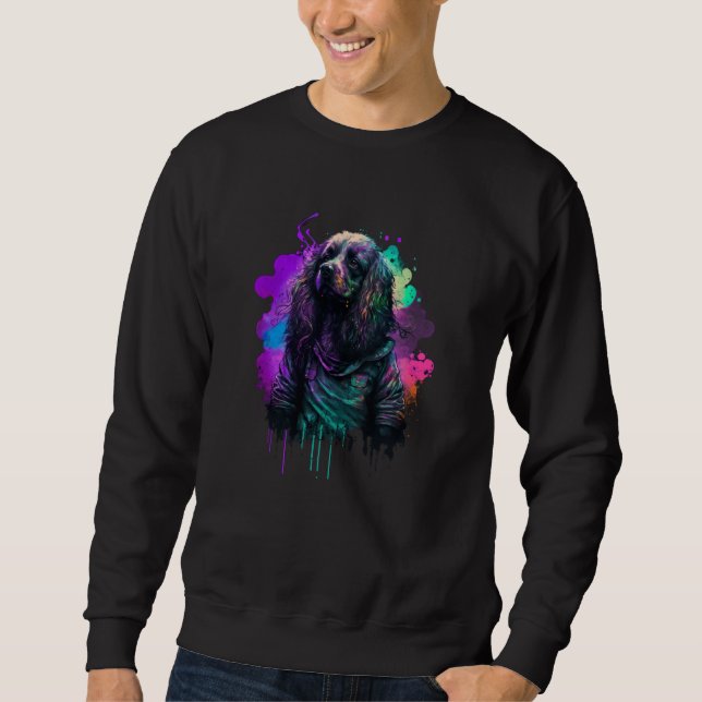 Rockstar portrait Cocker Spaniel Sweatshirt (Vorderseite)
