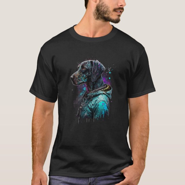 Rockstar portrait GSP German Shorthaired Pointer T-Shirt (Vorderseite)