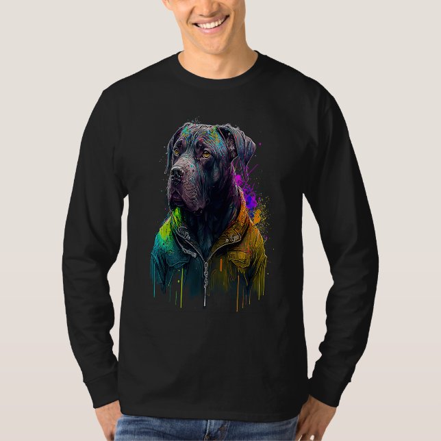 Rockstar portrait italian mastiff Cane Corso T-Shirt (Vorderseite)