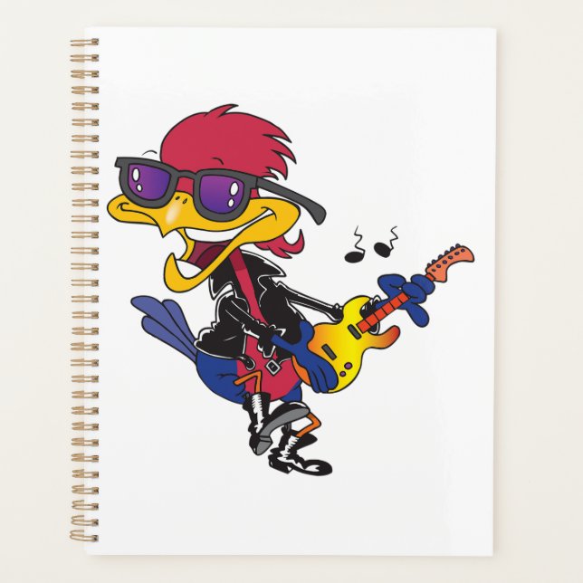 Rockstar Roadrunner-Vogel spielt Gitarre Planer (Vorderseite)