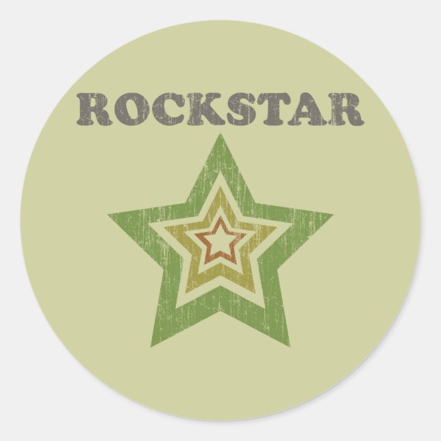 Rockstar Runder Aufkleber (Vorderseite)