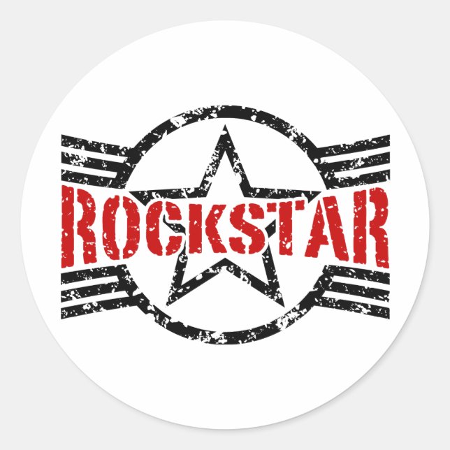 Rockstar Runder Aufkleber (Vorderseite)