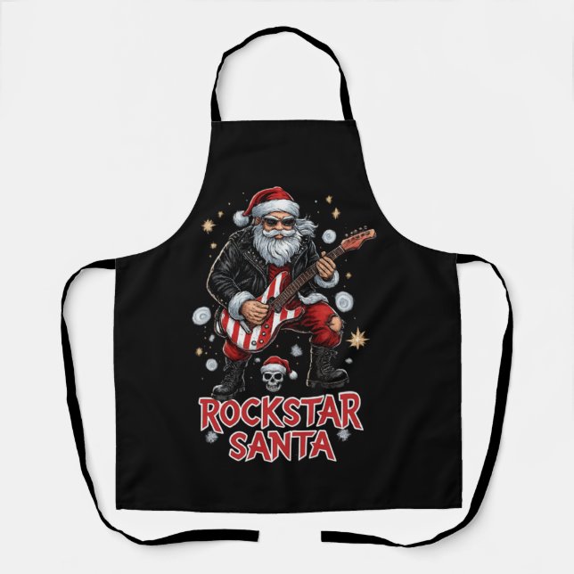 Rockstar Santa Apron Schürze (Vorderseite)