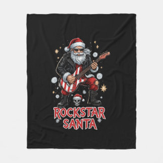 Rockstar Santa Fleece Blanket
