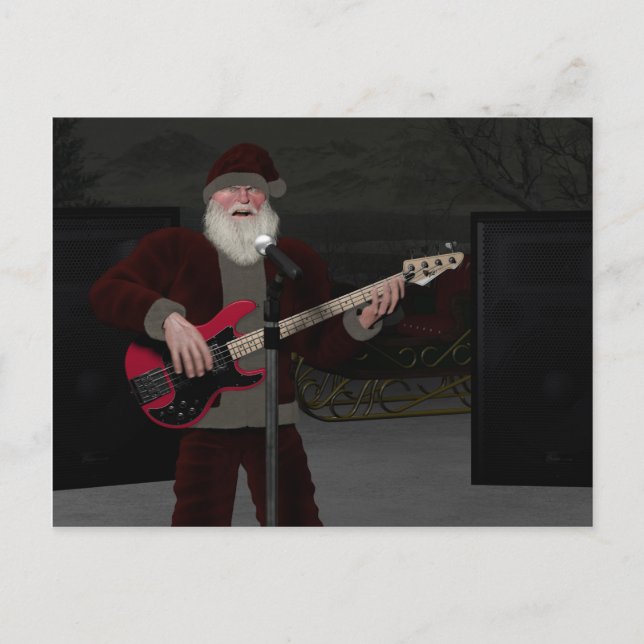 Rockstar Santa Postkarte (Vorderseite)