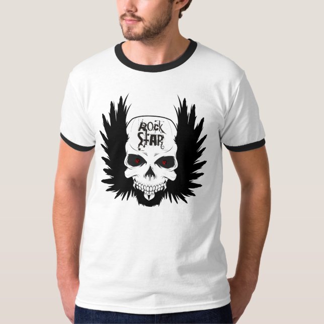 RockStar Schädel-T-Shirt T-Shirt (Vorderseite)