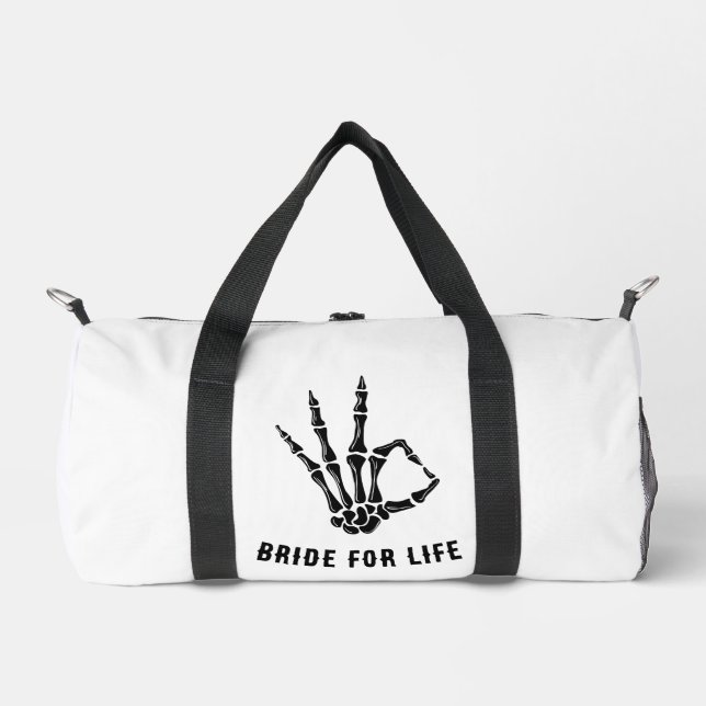 Rockstar-Skeleton-Braut-Tasche Duffle Bag (Vorderseite)