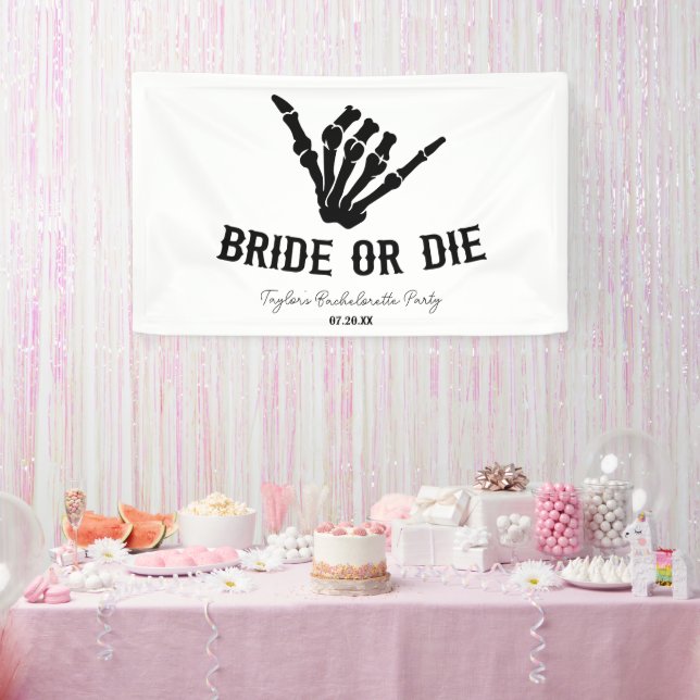 Rockstar Skeleton Junggeselinnen-Abschied überbrüc Banner (Party)