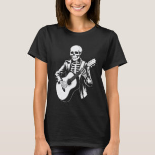 Rockstar-Skelett, das Gitarre spielt, Spooky Music T-Shirt