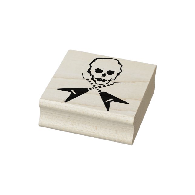 Rockstar Skull Crossbones Illustration Art Briefma Gummistempel (Stempel)