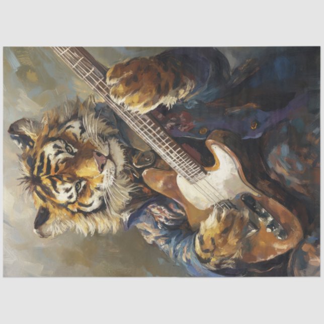 Rockstar Tiger Animal Art Decoupage Seidenpapier (Vorderseite)