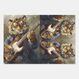 Rockstar Tiger Fun Animal Decoupage Paper Geschenkpapier Set