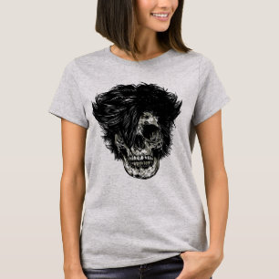 Rockstar-Totenkopf mit wildem Haar T-Shirt