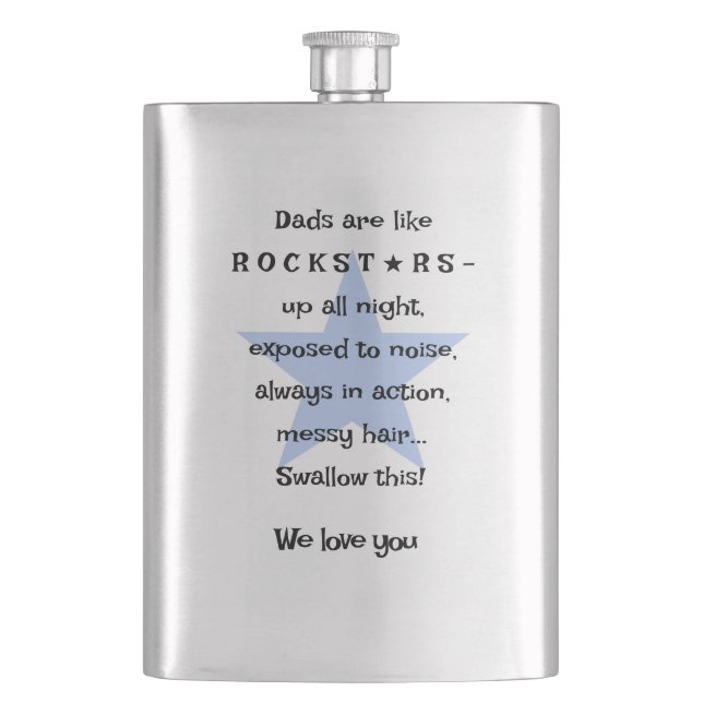 Rockstar-Vater, Geschenk für Papa, Geburtstag, Mus Flachmann (Vorderseite)