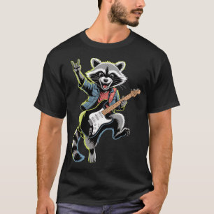 Rockstar-Waschbär mit E-Gitarre vintage Familie T-Shirt